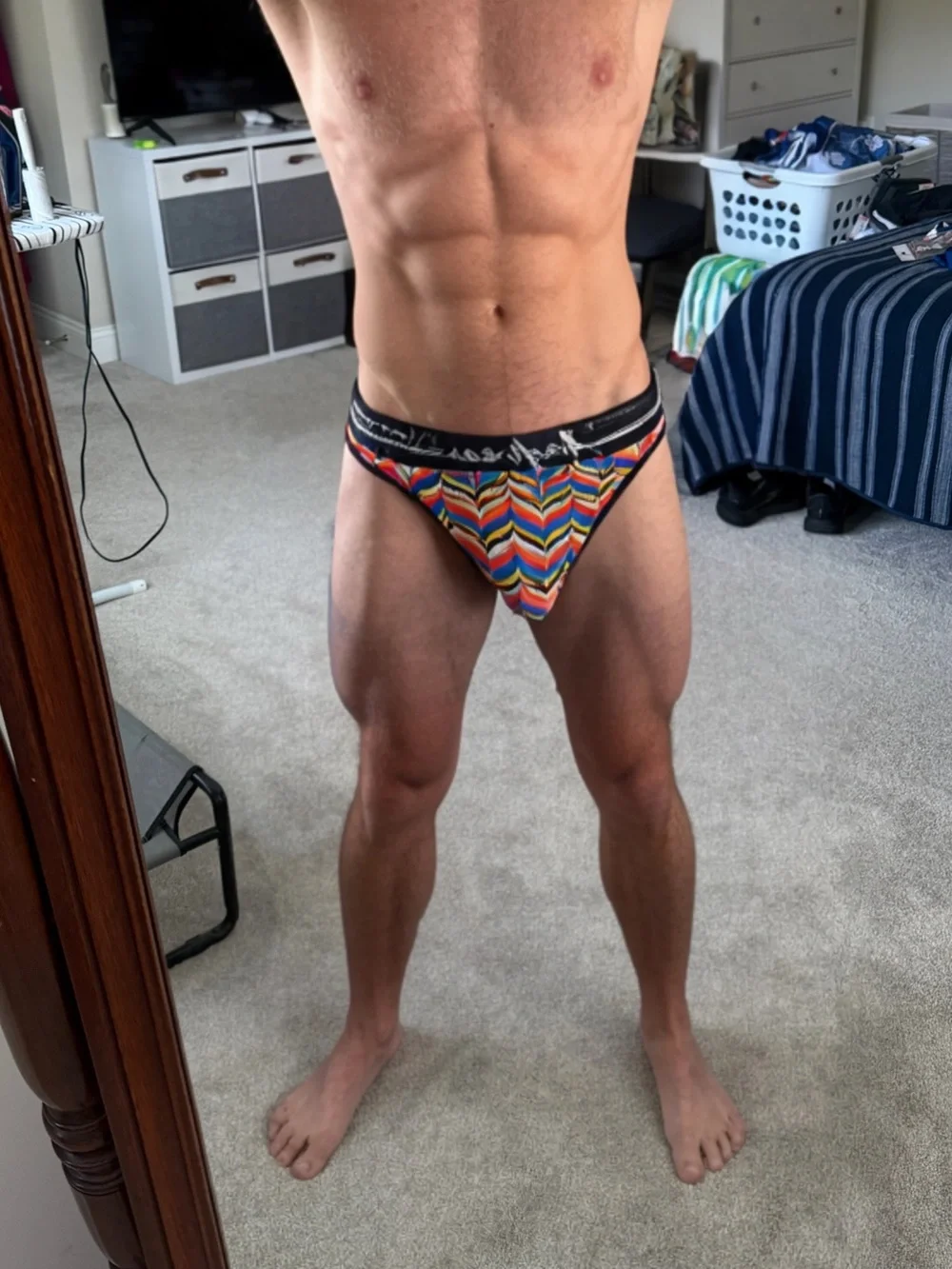 Andrew Christian Rainbow Chevron Thong XXL